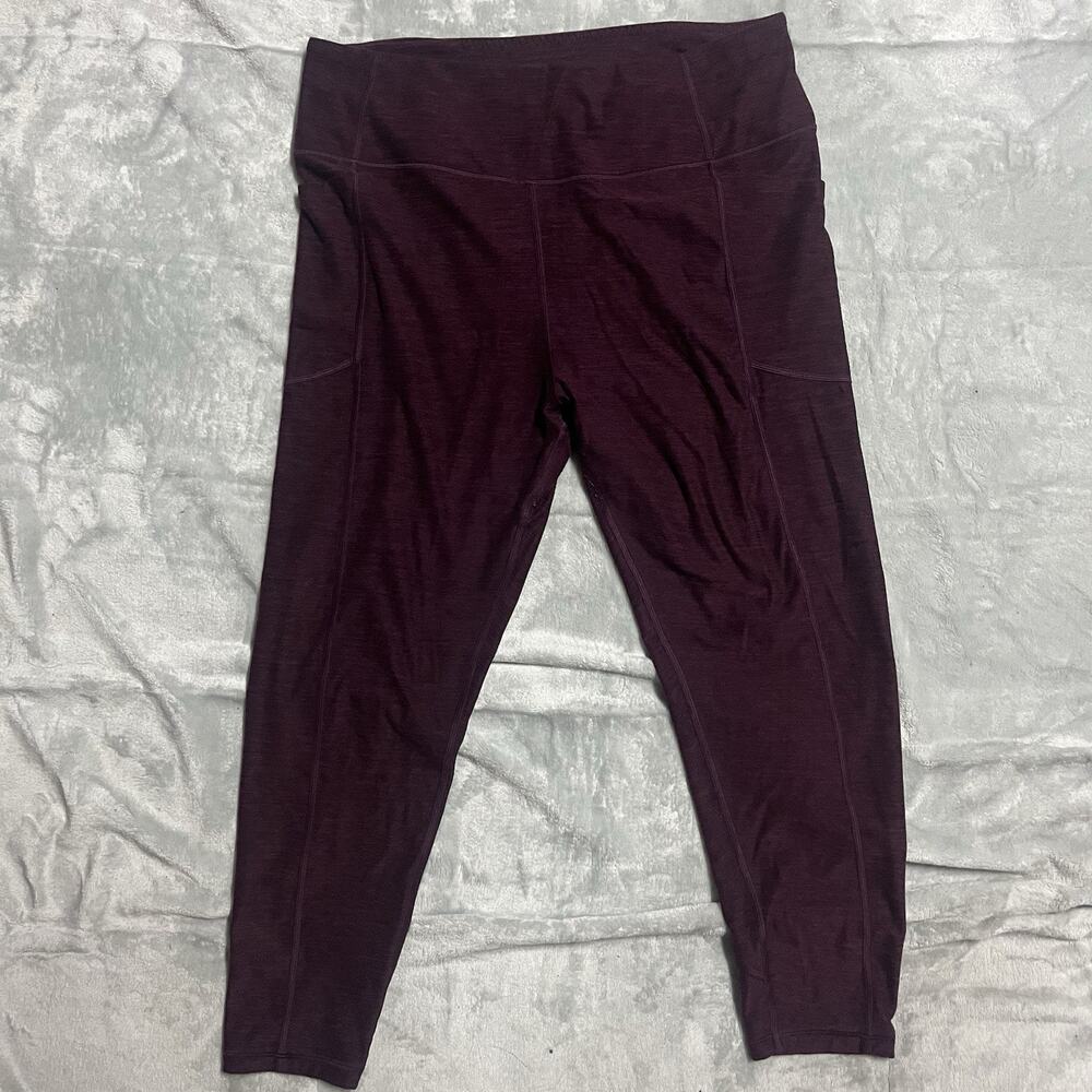 Victorias Secret Yoga 7/8 Length Leggings Size 16 Purple Plum Pockets Free Ship